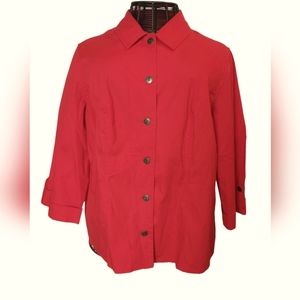 CJ BANKS  size 1X  red button front jacket